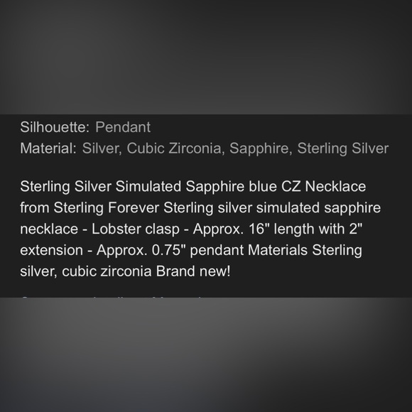 BNWT STERLING FOREVER LAB CREATED SAPPHIRE & CZ DIANA NECKLACE 16”-18” - Picture 14 of 14